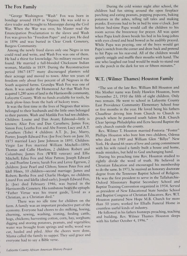 African American History Project page
